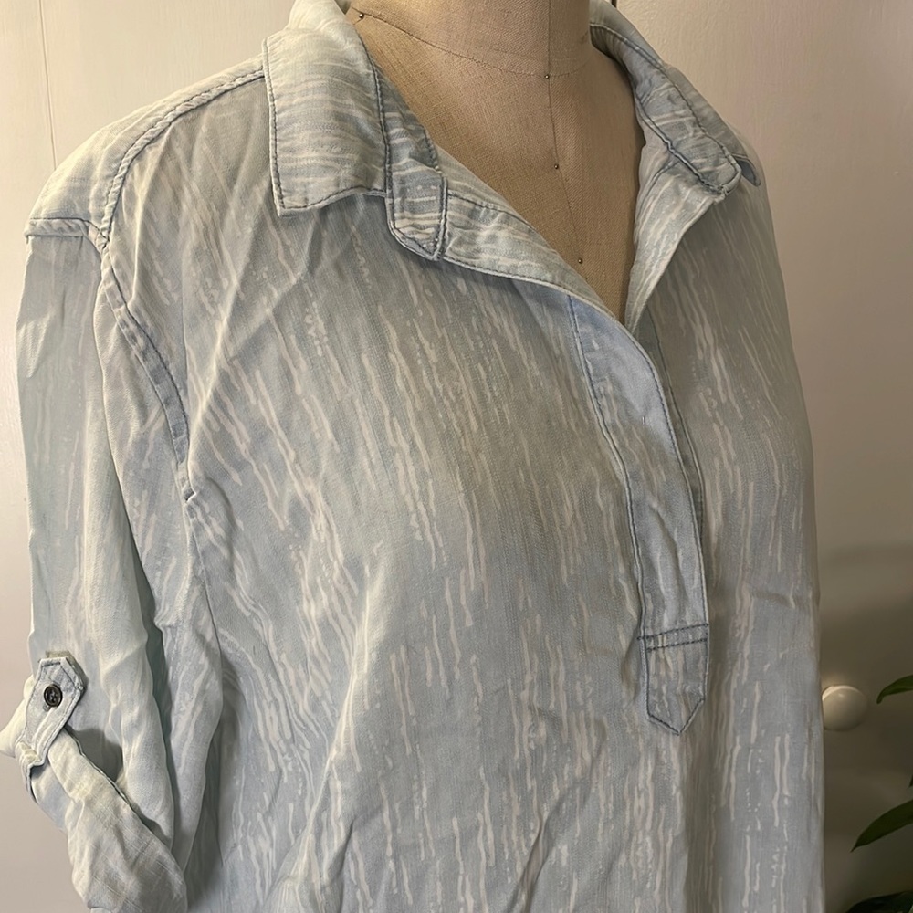 Philosophy short sleeve light blue heather midi dress with pockets - Picture 2 of 8